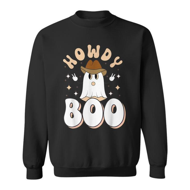 Halloween Howdy Boo Retro Ghost Western Costume Sweatshirt