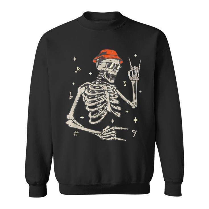 Halloween Rocker Skeleton Hand Rock On Costume Sweatshirt