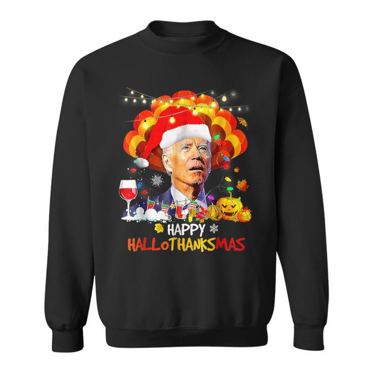 Joe Biden Happy Hallothanksmas Merry Halloween Sweatshirt