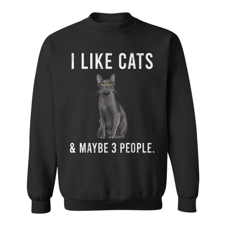 I Like Korats Cats And Maybe 3 People Sweatshirt