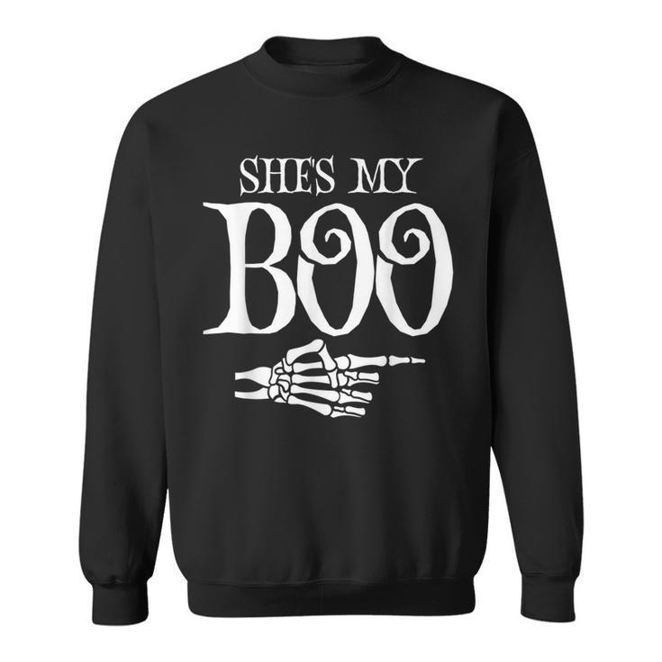 Matching Halloween Pajama Couples She’S My Boo Sweatshirt