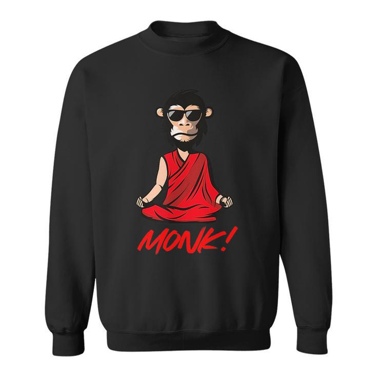 Funny Meditation Monk Monkey Grafitti Skateboarding Punk Sweatshirt