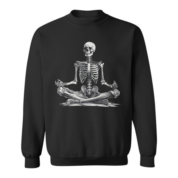 Meditation Yoga Skeleton Halloween Sweatshirt