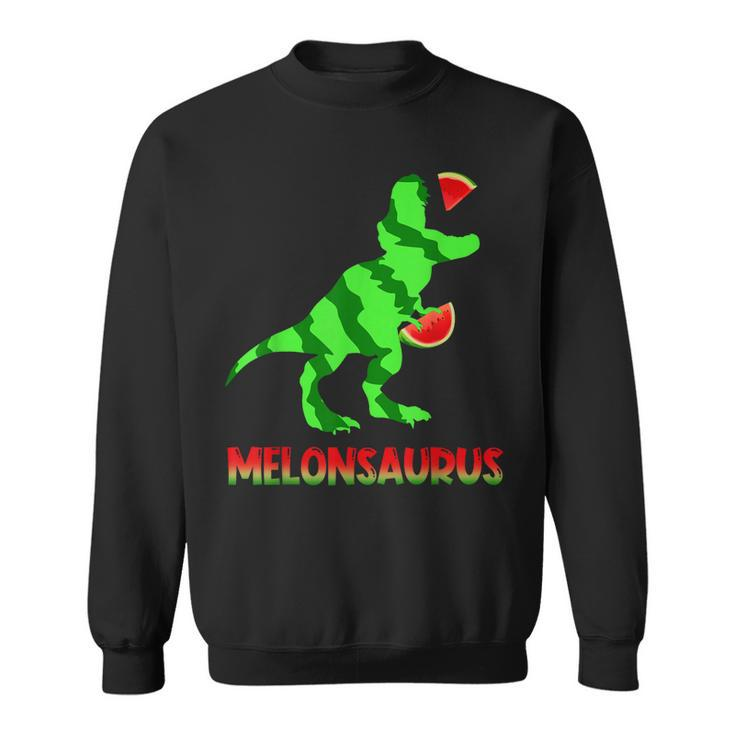 Funny Melonsaurus Watermelon Dinosaur T Rex Summer Vacation  Sweatshirt