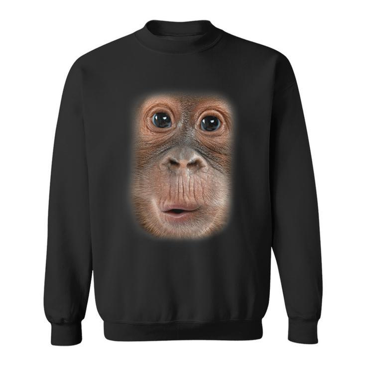 Monkey Face Chimpanzee Ape Zoo Animal Lover Sweatshirt