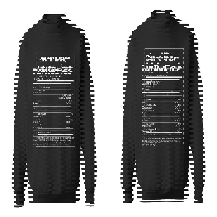 Nutrition Facts Pet Dog Cane Di Oropa Sweatshirt