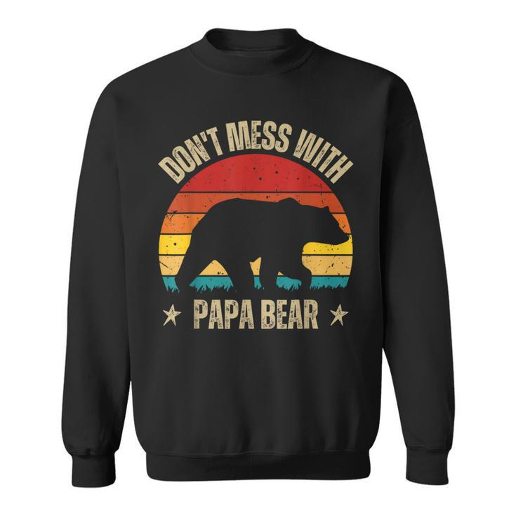 Funny Papa Bear  Dont Mess With Papa Bear Retro Design  Sweatshirt