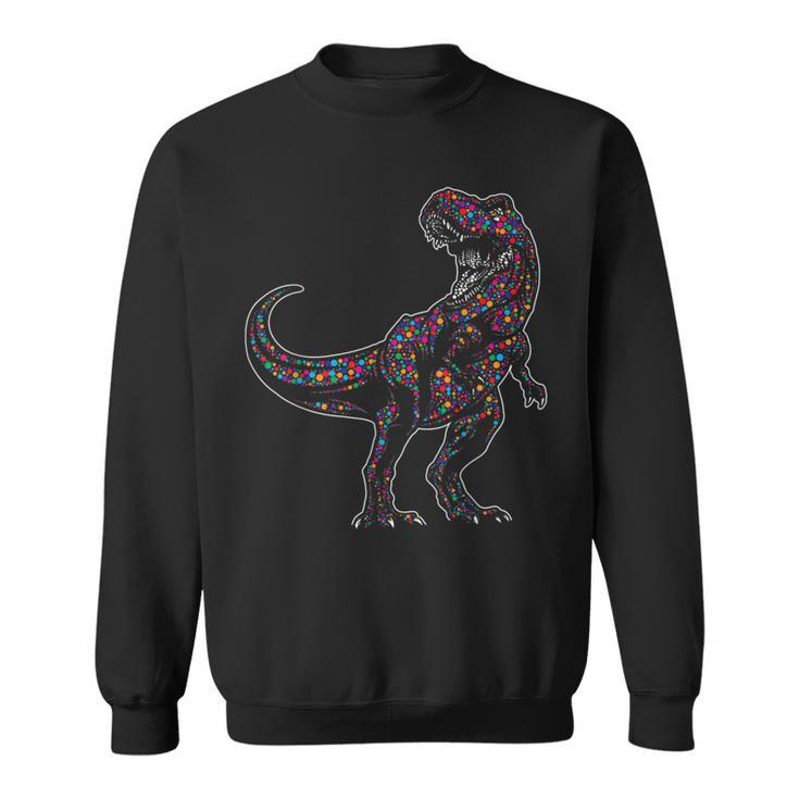 Polka Dot T Rex Dinosaur September 15Th Dot Day Boys Sweatshirt