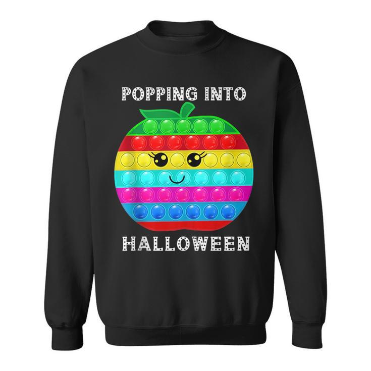 Funny Pop It Fidget Toy Popping Into Halloween Fidget Toy  Sweatshirt