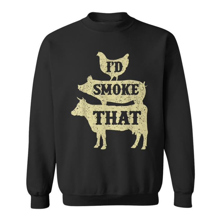 Funny Retro Grilling Bbq Smoker Chef Dad Giftid Smoke That  Sweatshirt