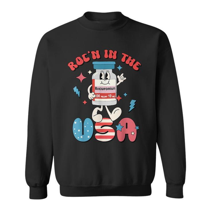 Funny Retro Vial Rocn In The Usa Happy 4Th Of July Vibes Usa Funny Gifts Sweatshirt