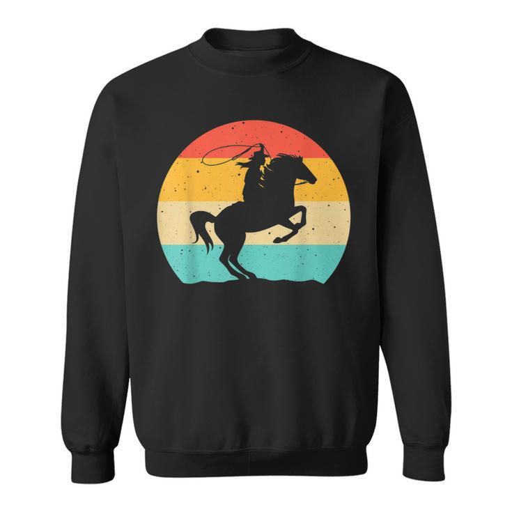 Funny Retro Western Cowgirl Gift For Girl Horse Riding Women Sweatshirt
