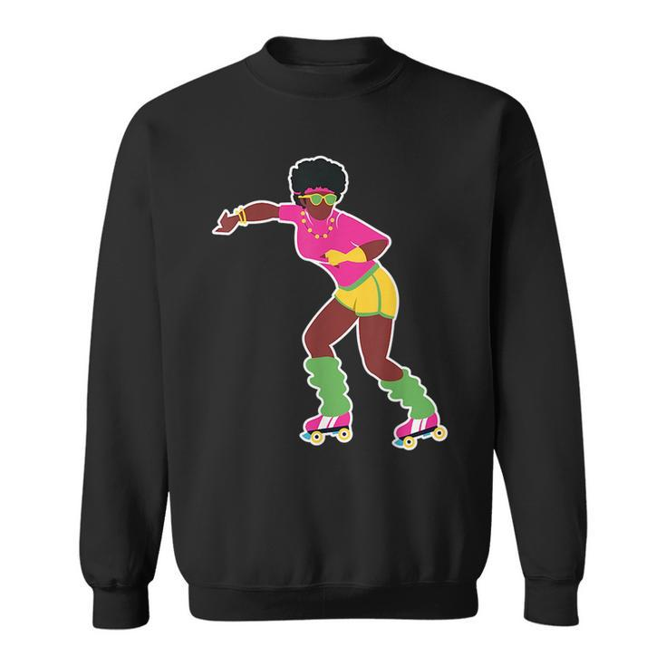Funny Roller Skating Derby 70S 80S Skater Afro Girl Gifts Sweatshirt