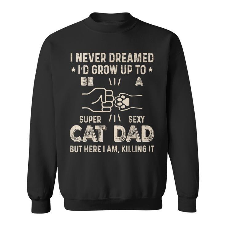 Funny Super Sexy Cat Dad Owner For Fathers Day Daddy Gift For Mens Sweatshirt