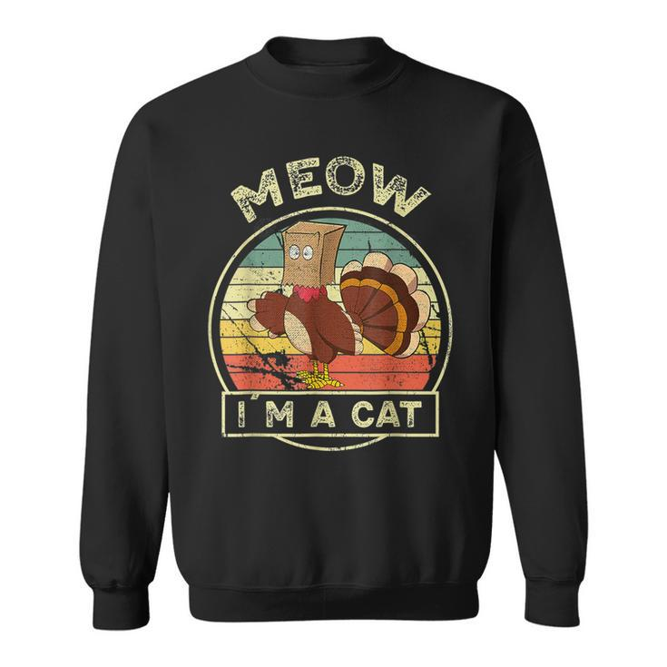 Thanksgiving Day Fake Cat Turkey Meow Autumn Family Sweatshirt