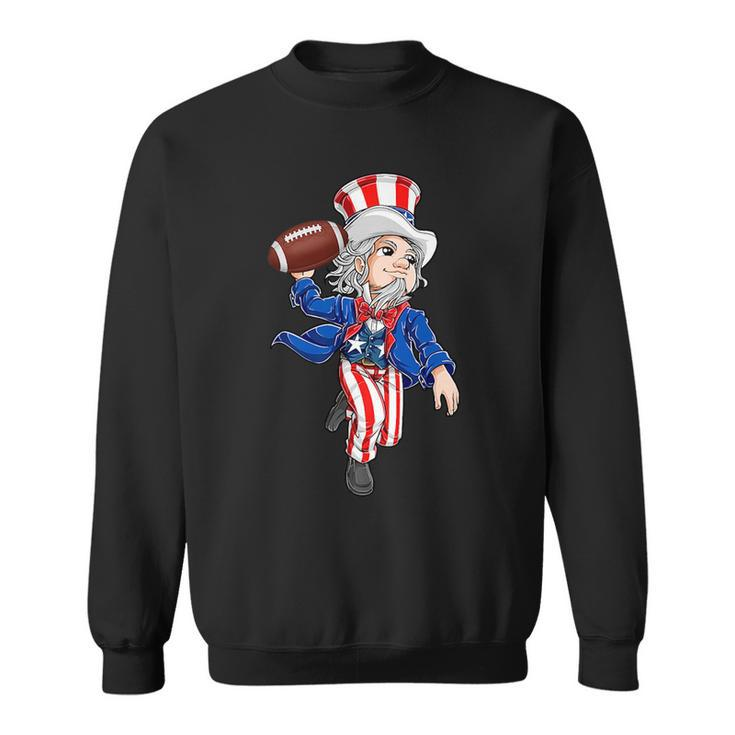 Funny Uncle Sam Football American Flag Indepedence Day Boys   Sweatshirt