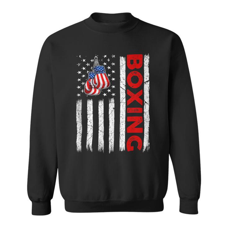 Funny Usa American Flag Boxing Patriotic 4Th Of July Sweatshirt