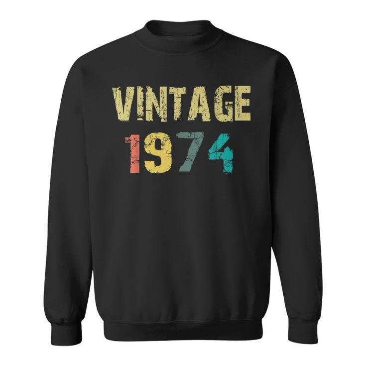 Funny Vintage  Born In 1974 Retro 45Th Birthday Gifts Sweatshirt