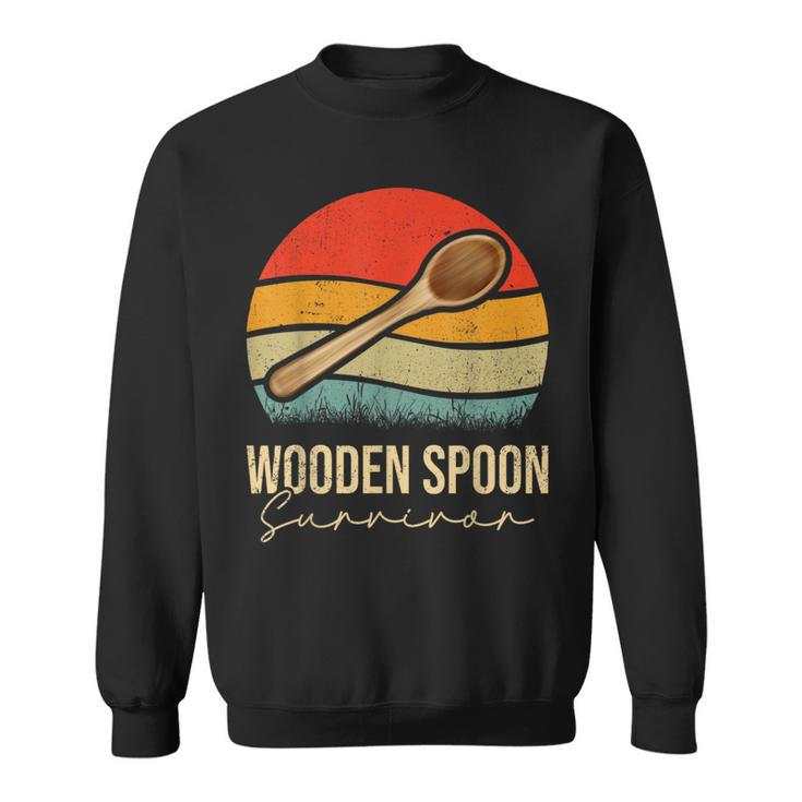 Funny Wooden Spoon Survivor Meme Vintage Retro Sweatshirt