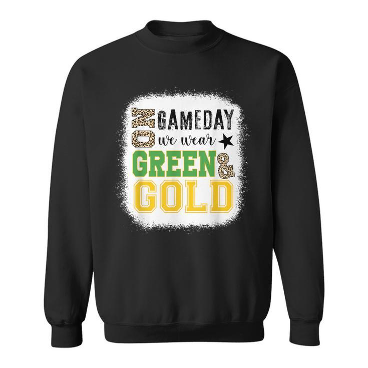 On Gameday Football We Wear Green And Gold Leopard Print Sweatshirt