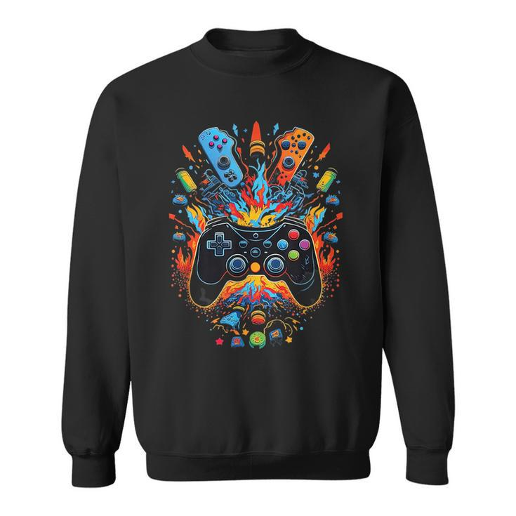 Gamer Aesthetic Graphic Gaming Video Games Boys Ns Kids  Sweatshirt