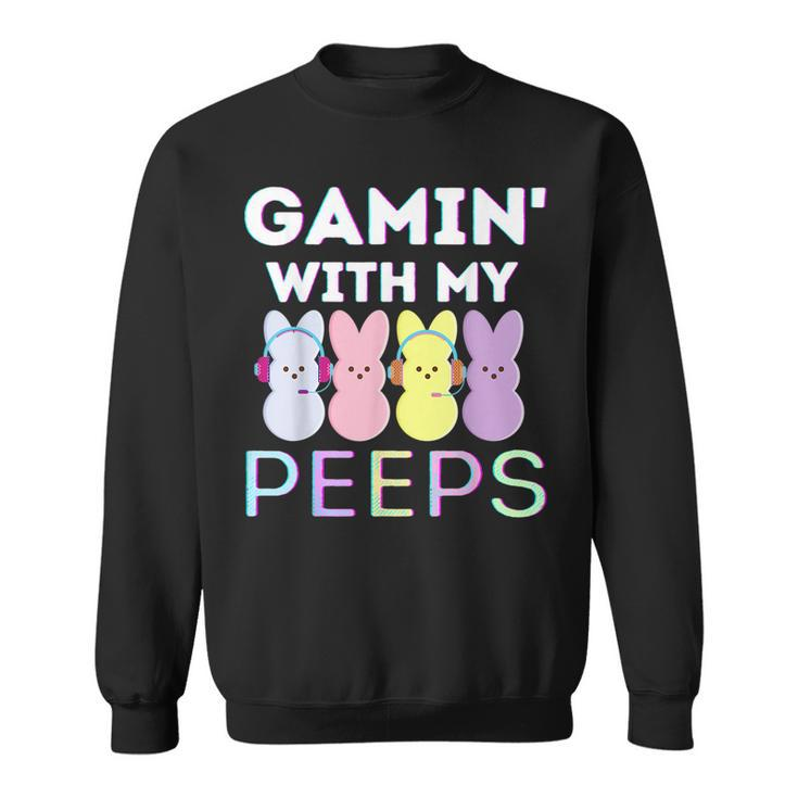 Gaming With My Peeps Easter Peep Video Game Gamer Funny Men Sweatshirt