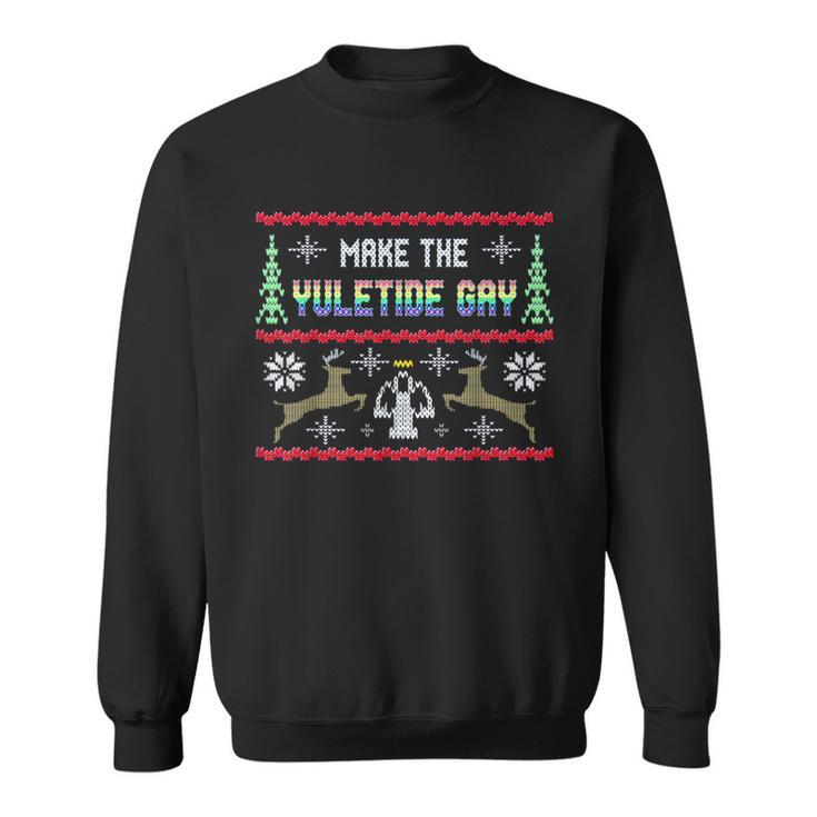 Gay Christmas Yuletide Ugly Sweater Party Sweatshirt