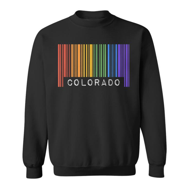 Gay Queer Barcode Pride Colorado Aesthetic Lgbtq Flag Denver  Sweatshirt
