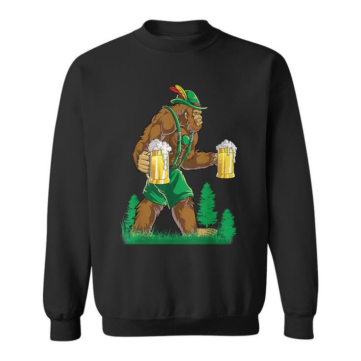 German Bigfoot Sasquatch Lederhose Oktoberfest Costume Sweatshirt