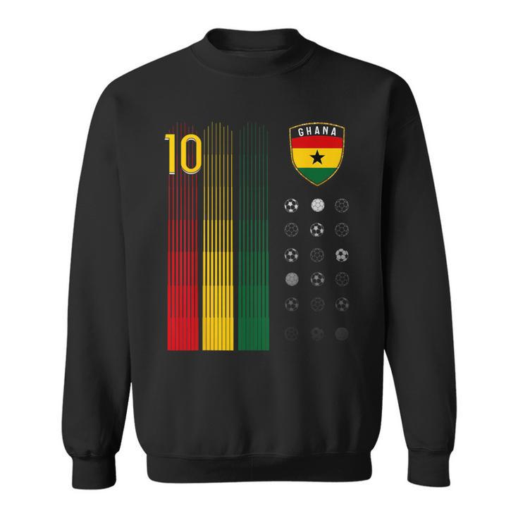 Ghana Soccer Ghanaian Flag Football Retro 10 Jersey Sweatshirt