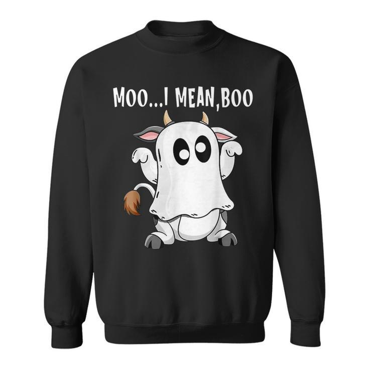 Ghost Cow Moo I Mean Boos Funny Farmer Halloween Costume  Sweatshirt