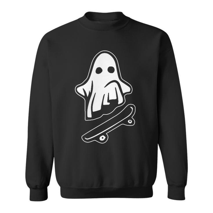 Ghost Skateboarding Halloween Costume Ghoul Spirit Sweatshirt