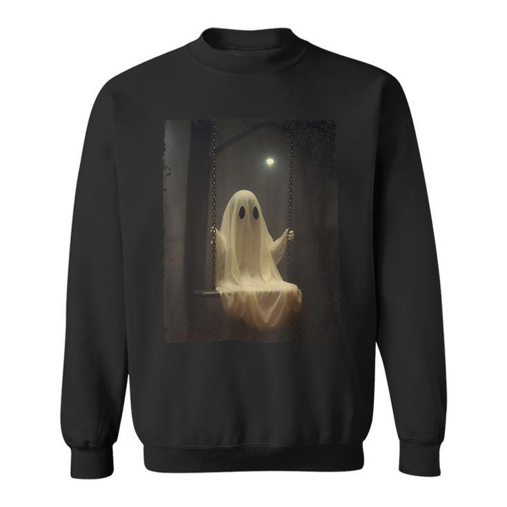 Ghost On The Swing Spooky Gothic Spooky Season Halloween Sweatshirt