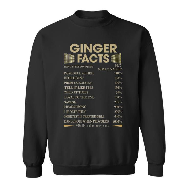 Ginger Name Gift Ginger Facts Sweatshirt