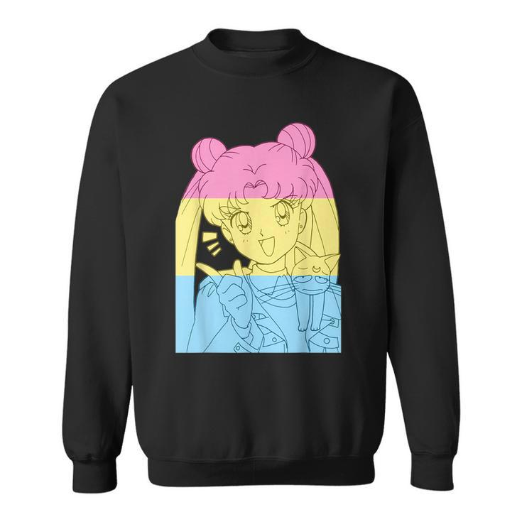 Girl Anime Pansexual Pride Pansexual Flag Lgbt Month  Sweatshirt