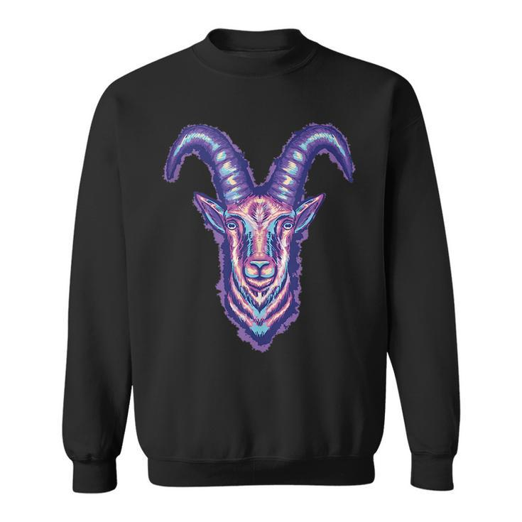 Goat Drawing Horns Scary Creepy  Sweatshirt