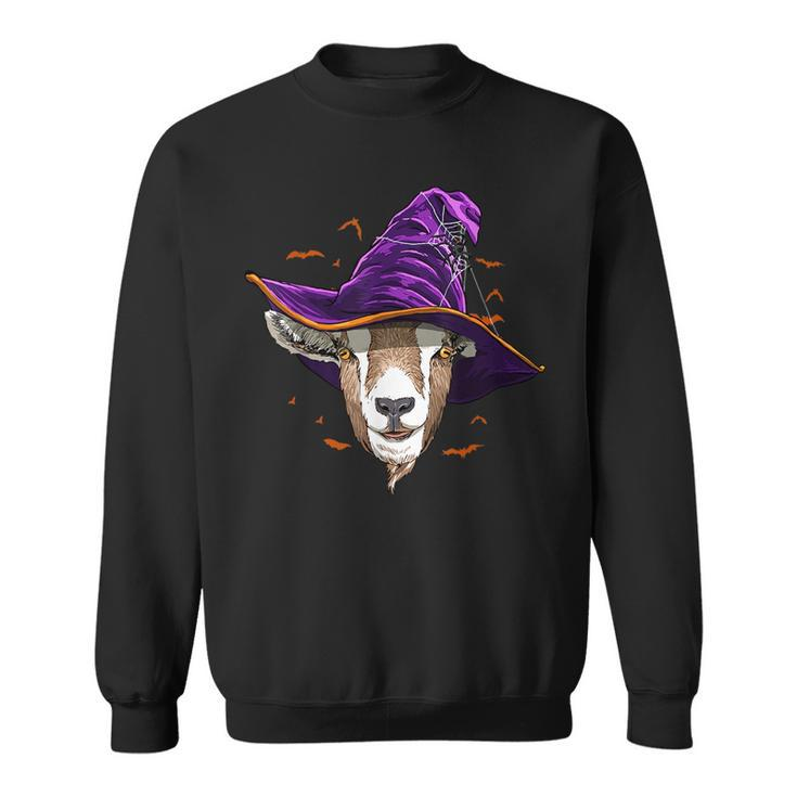 Goat Witch Hat Funny Halloween Goat Lover Whisperer  Sweatshirt