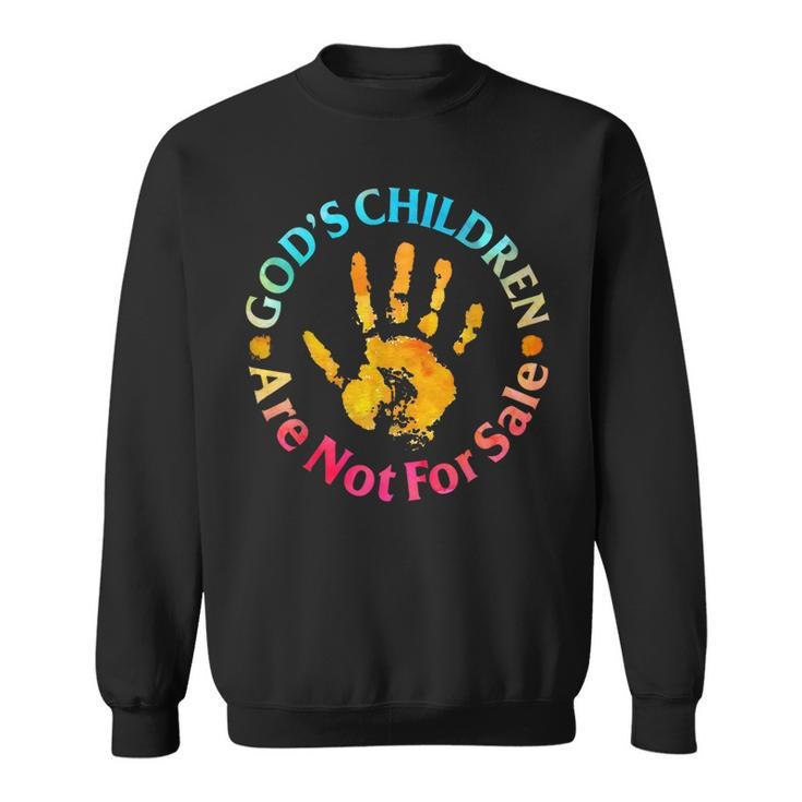 Gods Children Are Not For Sale Hand Prints  Sweatshirt