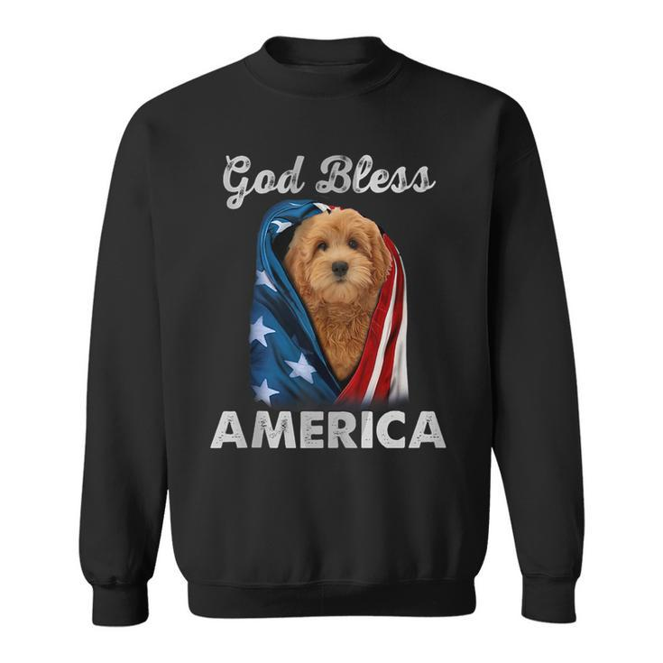 Goldendoodle Dog American Usa Flag 4Th Of July Dog Lover  Sweatshirt