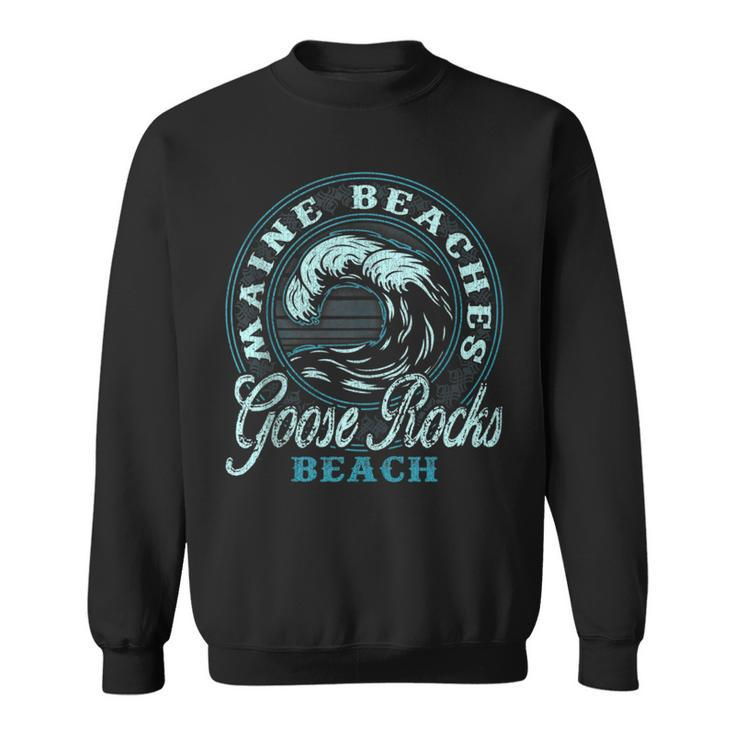 Goose Rocks Beach Retro Wave Circle  Sweatshirt
