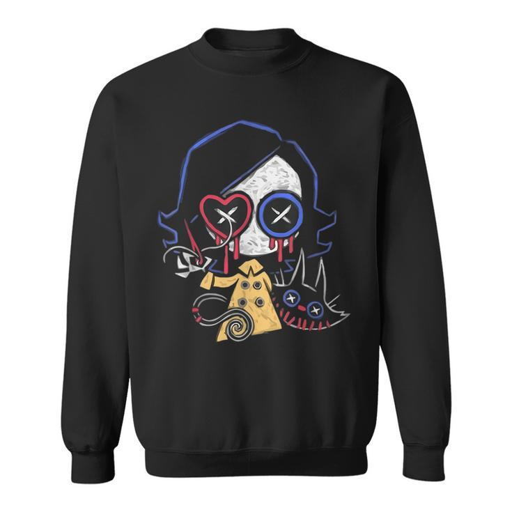 Gothic Clothing All Occult Horror Girl With Cat Creepy Draw Creepy Sweatshirt