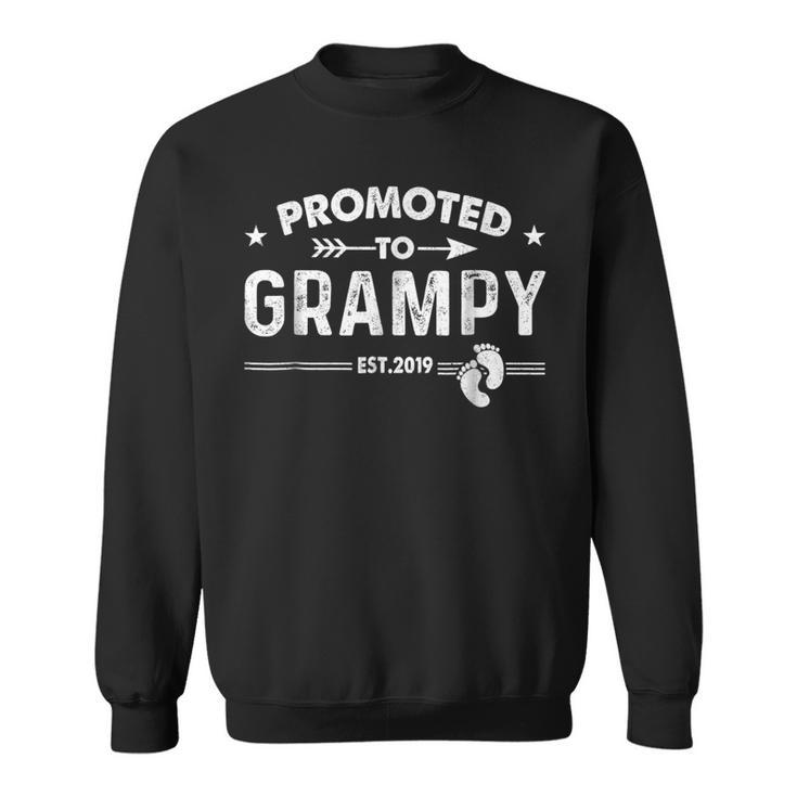 Grampy Vintage Promoted To Grampy Est 2019  Gift Sweatshirt