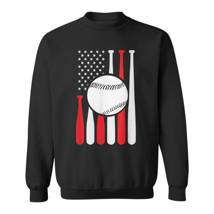 Graphic Vintage American Flag Baseball Coach 4Th Of July  Sweatshirt