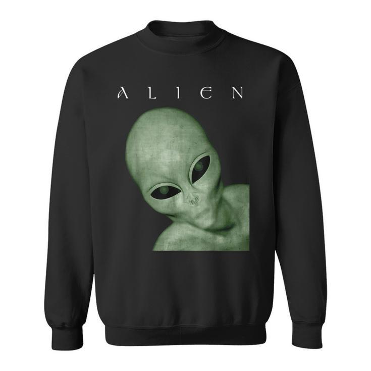 Green Alien Disclosure Realistic Grey Alien Believer Sci-Fi Sweatshirt