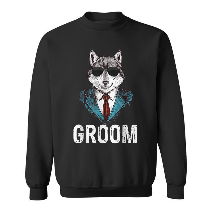 Grooms Wolf Bachelor Wedding Groomsmen Team Party Sweatshirt