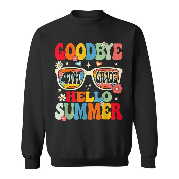 Groovy Goodbye 4Th Grade Graduation Hello Summer Kids  Sweatshirt