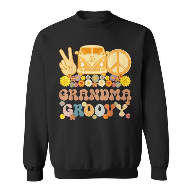Groovy Grandma Hippie Peace Retro Matching Party Family  Sweatshirt