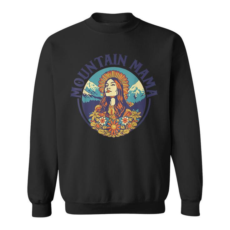 Groovy Mountain Mama Hippie 60S Psychedelic Artistic Sweatshirt
