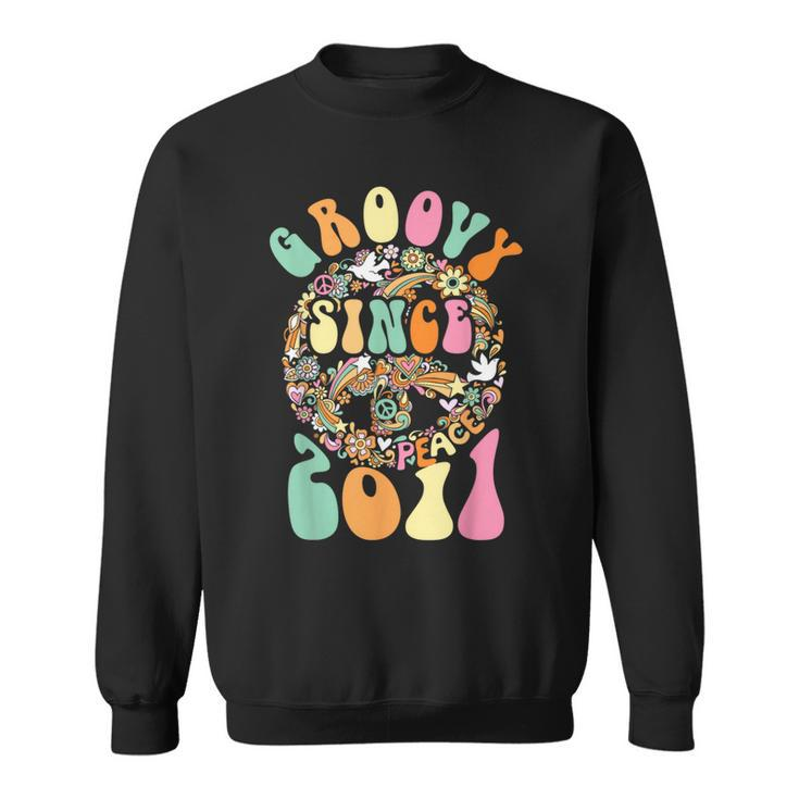 Groovy Since 2011 Peace For Vintage Birthday Party 60S 70S  Sweatshirt