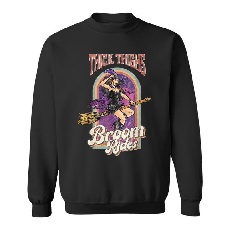 Groovy Thick Thighs Witch Vibes Witch Tarot Halloween Girls Tarot Funny Gifts Sweatshirt